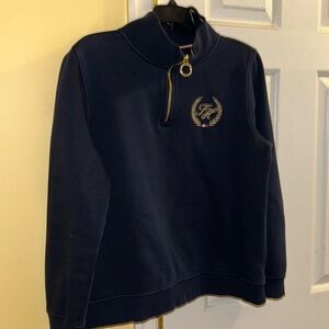 Tommy Hilfiger Half Zip Up Sweater in Navy Blue